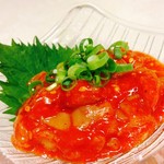 門天 - ホタテのチャンジャ  380円