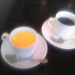 レストラン サンディエゴ - [料理] 自家製プリン & Hot珈琲 (ブレンド)