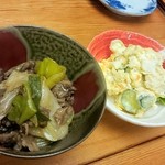 Ooboke Koboke - 牛肉とネギすき焼き風とポテトサラダ