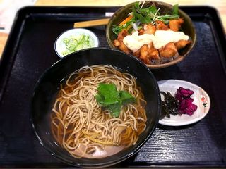生そば あずま - チキン南蛮丼セット￥780　2016.11.19