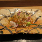 虎白 - お造り：平目 あん肝和え