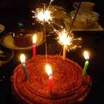 鉄板焼レストラン八景 - バースディケーキ頂きました