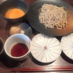 かはほり - 猩々蕎麦/十割蕎麦を京人参のペーストつゆで