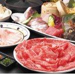 肉蔵 - 富夢（どむ）3500円　牛ロース　霧島豚食べ放題＋鮮魚刺身盛合わせ