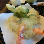 そば処　あいづ - 天ソバの天ぷら