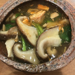 佳肴岡もと - 原木椎茸 せり 鮟肝