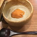 佳肴岡もと - 大黒本しめじのすり流し 生雲丹