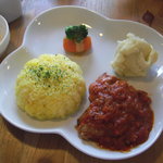 カフェレイラ - 2009年　チキンのトマト煮とマッシュポテトのクリスマスプレート　980円