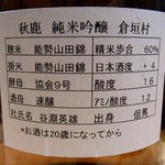 ちゃ味鶏 - このお酒は、芳醇でまろやかな味わいです。 キレもあり、旨みが抜群ですよ。 どうも、私は、純米吟醸が好きなようです。