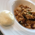 Arashida - 茸とエビのアロスメロッソ