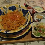 えきばしゃ - ナポリタン（￥800）　茹で上げパスタです