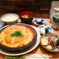 新宿割烹 中嶋 - 柳川鍋定食900円＋刺身のハーフ追加350円