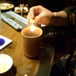 法善寺横丁 誠太郎 - ●ひれ酒のアルコールを飛ばす