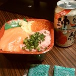 どん八 - No.38 サーモン・ねぎトロ・イクラ丼の特盛、￥540＋330。