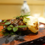 銀座 しのはら - 2017/1_焼きスッポンと蕪