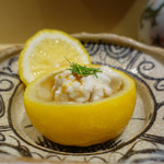 銀座 しのはら - 2017/1_柚子窯の中は雲子とシャリ