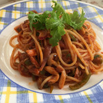 モンパリ - パスタセット1,000円(税別)のツナと野菜たっぷりのスパゲティ トマト風味