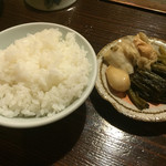 宿房 あそ - ご飯と お代わりの漬物
