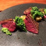 カモシヤ クスモト - 鴨肉　菜の花　大徳寺納豆
