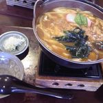 Kompira Udon Nakada - [料理] 辛みそ煮込みうどん セット全景♪ｗ