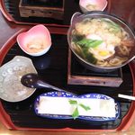 Kompira Udon Nakada - [料理] 鍋焼きうどん セット全景♪ｗ