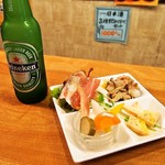 お米のじゅーす 最 - ハイネケン ＆ 前菜の盛り合わせ