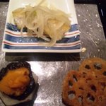 喜の間 - 南蛮漬け・雲丹田楽・蓮根チップ