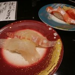 回し寿司 活 美登利 - 真鯛、サーモン