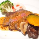レストラン・リサキ - ランチコース 3672円 の牛肉の粒マスタードソース