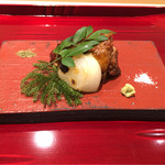 銀座 しのはら - 鼈のタレ焼き、蕪の炭火焼