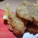 すし・魚処 のへそ - ◆とらふぐのから揚げ（1000円：外税）・・衣のお味付が少し薄いかしら。 でもから揚げとしては十分美味しい。