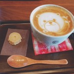 カワベリー　カフェ - カフェラテ    ラテアートが可愛い♪