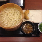 丸亀製麺 - 釜揚げうどん（特）半額
            ¥240
            かしわ天
            ¥130