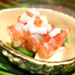 日本料理 晴山 - 車海老と湯葉、明太子を合わせて