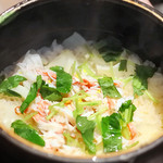 日本料理 晴山 - 松葉蟹と百合根、三つ葉