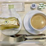 カフェ・ディ・フェスタ - バナナオムレット、アメリカンコーヒーの空中写真  2016/03/10