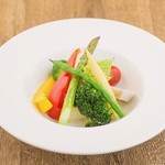 Warm vegetables with vinaigrette