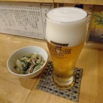 ひな鳥 そのだ - 生ビール＆突き出し 2017年2月