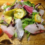 タケル クインディチ - 太刀魚・ワラサ・真鯵のカルパッチョ サラダ仕立て