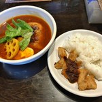 gopのアナグラ - 「チキンと野菜」980円&「白身魚のサンバルかけ」420円