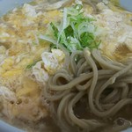 手打ちそば ちく林 - 麺を引っ張り出し