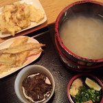 肉汁つけ麺 ６５０円と鶏天トッピング２００円