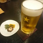 千代娘 - 生ビールとお通し