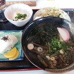 手打ちうどんうえさか - 山菜うどん＋ヘルシーセット【2015.11】