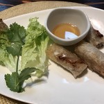 クアン・アンゴン - 揚げ春巻きにパクチー添え