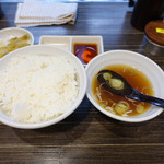 元祖 中華つけ麺 大王 - ご飯＆スープ