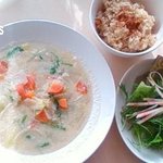 カフェ トピナンブール - 野菜スープ＆玄米ご飯＆サラダセット　