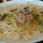 イタリア食堂amico - ホタテとアサリの豆乳スープパスタ