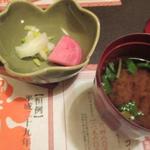 人形町今半 - 香の物、汁もの