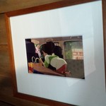 鎌田鳥山 - お店の看板が登場する場面が飾られています